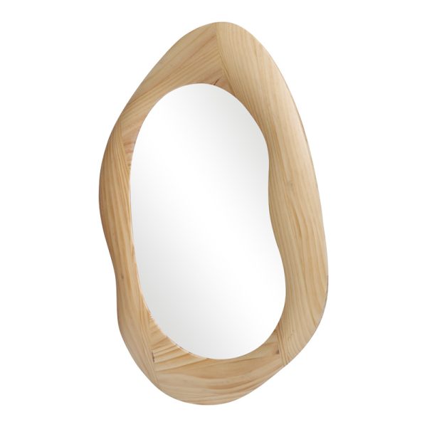 233 000039 2 Oval mirror Enola pakoworld mdf in natural shade 54x2.5x80cmDecoration > Mirrors