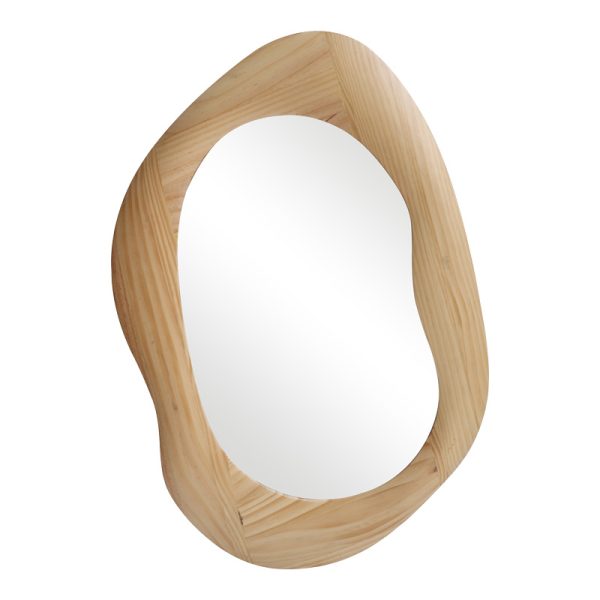 233 000039 Oval mirror Enola pakoworld mdf in natural shade 54x2.5x80cmDecoration > Mirrors