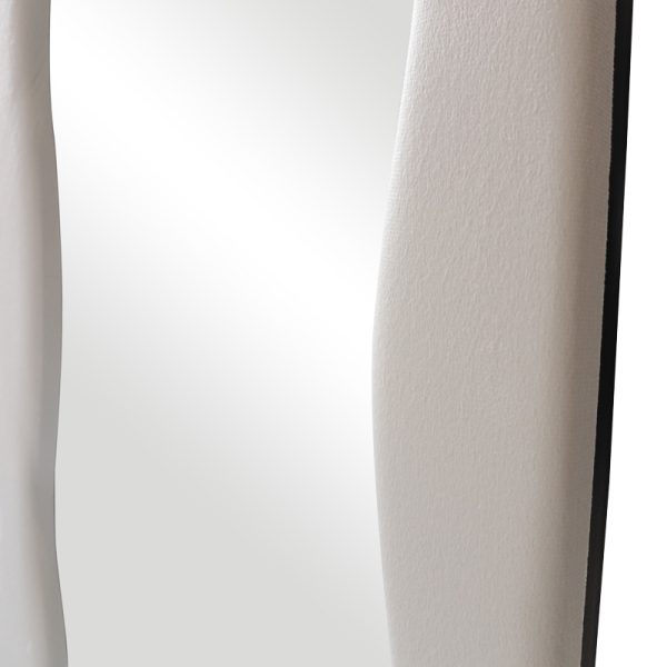 233 000044 4 Lezour pakoworld velvet mirror in white shade 50x5x170cmDecoration > Mirrors