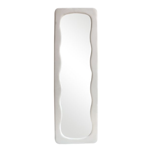 233 000044 Lezour pakoworld velvet mirror in white shade 50x5x170cmDecoration > Mirrors
