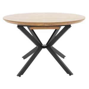 235 000004 3 Dining table Lydia pakoworld MDF expandable in walnut-black color 120-160x120x79cmIndoor furniture > Dining Tables