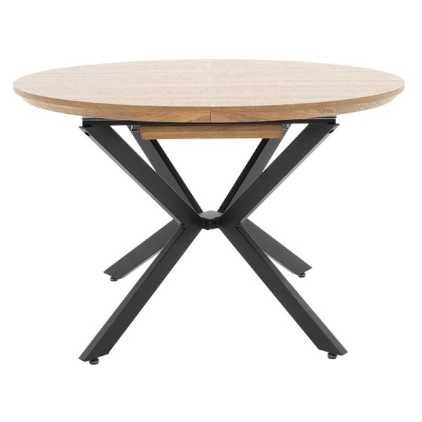 235 000004 3 Dining table Lydia pakoworld MDF expandable in walnut-black color 120-160x120x79cmIndoor furniture > Dining Tables