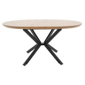 235 000004 4 Dining table Lydia pakoworld MDF expandable in walnut-black color 120-160x120x79cmIndoor furniture > Dining Tables
