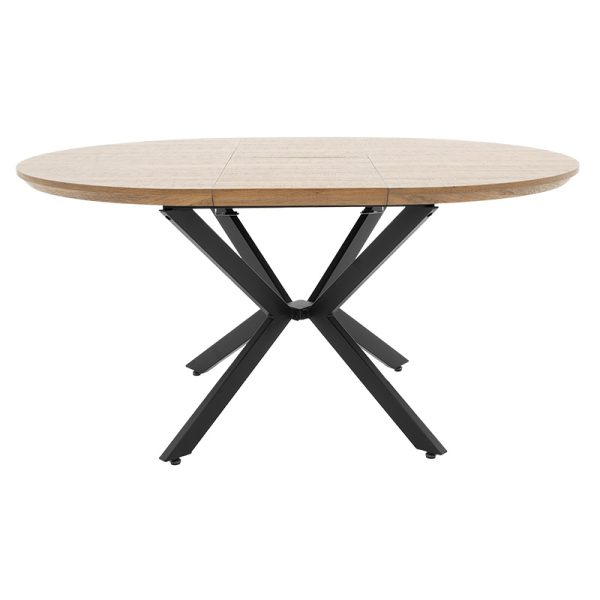 235 000004 4 Dining table Lydia pakoworld MDF expandable in walnut-black color 120-160x120x79cmIndoor furniture > Dining Tables