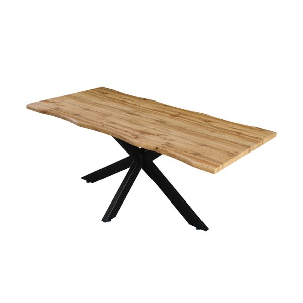 235 000021 2 Table Gilman pakoworld MDF in sonoma--black color 150x90x75cmIndoor furniture > Dining Tables
