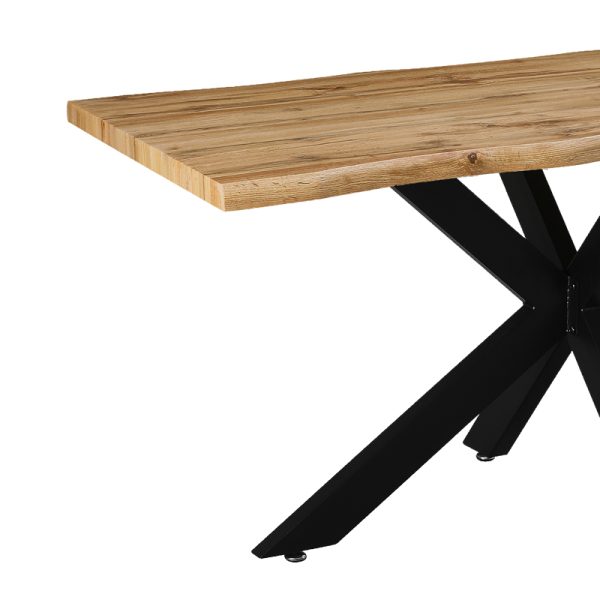 235 000021 3 Table Gilman pakoworld MDF in sonoma--black color 150x90x75cmIndoor furniture > Dining Tables