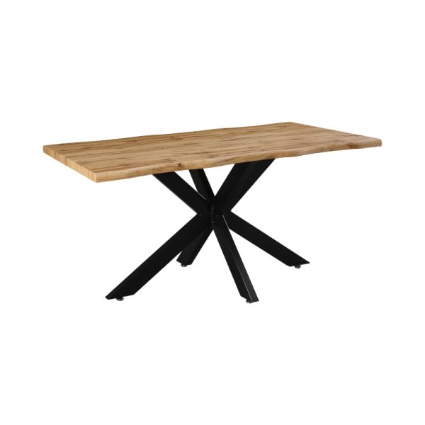235 000021 Table Gilman pakoworld MDF in sonoma--black color 150x90x75cmIndoor furniture > Dining Tables