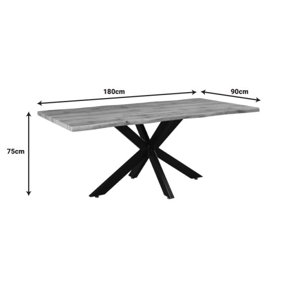 235 000022 4 Table Gilman pakoworld MDF in sonoma-black color 180x90x75cm.Indoor furniture > Dining Tables