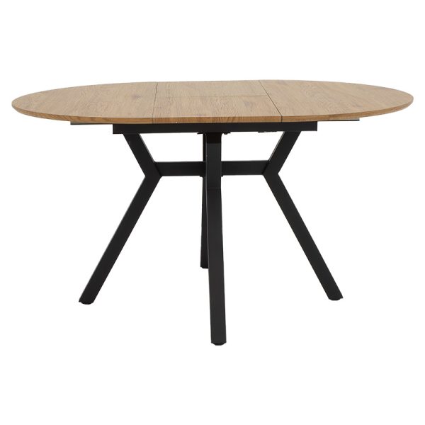 235 000023 2 Extendable Table Frances pakoworld MDF in sonoma-black color 100-140x100x75cmIndoor furniture > Dining Tables