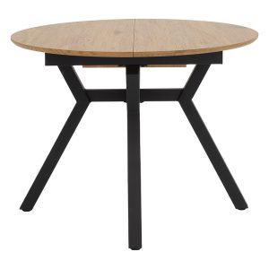 235 000023 3 Extendable Table Frances pakoworld MDF in sonoma-black color 100-140x100x75cmIndoor furniture > Dining Tables