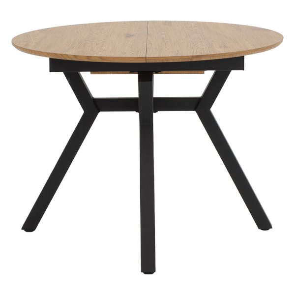 235 000023 3 Extendable Table Frances pakoworld MDF in sonoma-black color 100-140x100x75cmIndoor furniture > Dining Tables