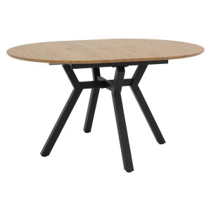 235 000023 Extendable Table Frances pakoworld MDF in sonoma-black color 100-140x100x75cmIndoor furniture > Dining Tables