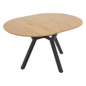 235 000023 4 Extendable Table Frances pakoworld MDF in sonoma-black color 100-140x100x75cmIndoor furniture > Dining Tables