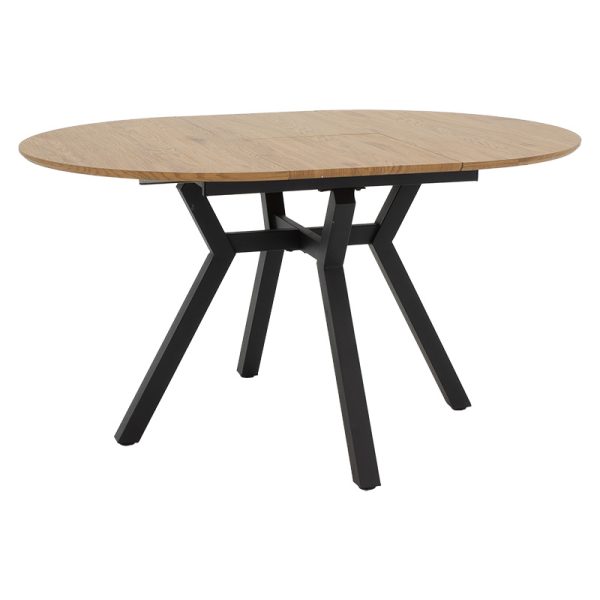 235 000023 Extendable Table Frances pakoworld MDF in sonoma-black color 100-140x100x75cmIndoor furniture > Dining Tables