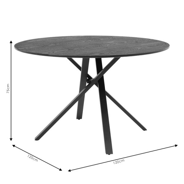 235 000031 4 Dinner table Cerco pakoworld MDF black D120x75cmIndoor furniture > Dining Tables