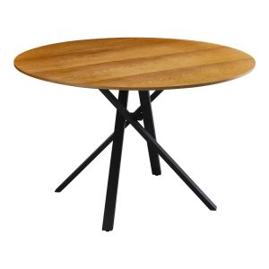 235 000036 Cerco pakoworld sonoma mdf table and black metal leg Φ120x75cmIndoor furniture > Dining Tables
