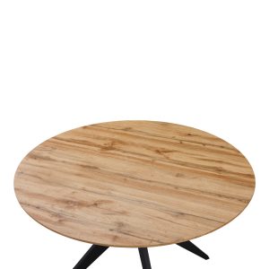 235 000039 2 Toda pakoworld mdf table in sonoma shade with black metal legs Φ120x75cmIndoor furniture > Dining Tables