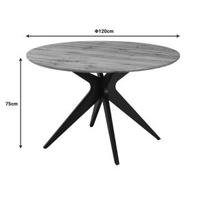 235 000039 4 Toda pakoworld mdf table in sonoma shade with black metal legs Φ120x75cmIndoor furniture > Dining Tables