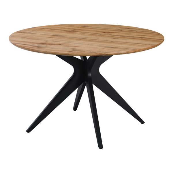 235 000039 Toda pakoworld mdf table in sonoma shade with black metal legs Φ120x75cmIndoor furniture > Dining Tables