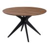 235 000040 Edina pakoworld mdf extendable table in sonoma color with black metal legs 130-170x130x75cmIndoor furniture > Dining Tables