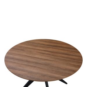 235 000040 2 Toda pakoworld mdf table in walnut shade with black metal legs Φ120x75cmIndoor furniture > Dining Tables