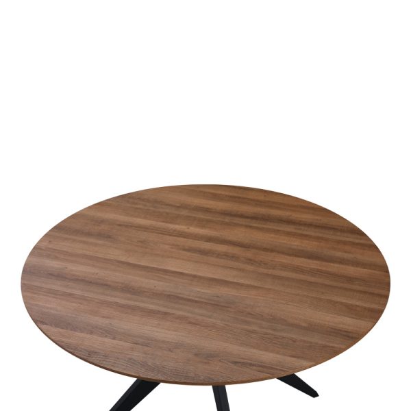 235 000040 2 Toda pakoworld mdf table in walnut shade with black metal legs Φ120x75cmIndoor furniture > Dining Tables