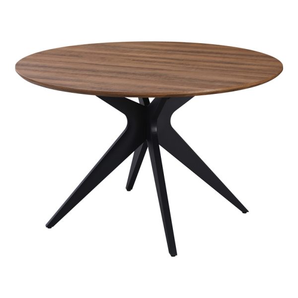 235 000040 Toda pakoworld mdf table in walnut shade with black metal legs Φ120x75cmIndoor furniture > Dining Tables