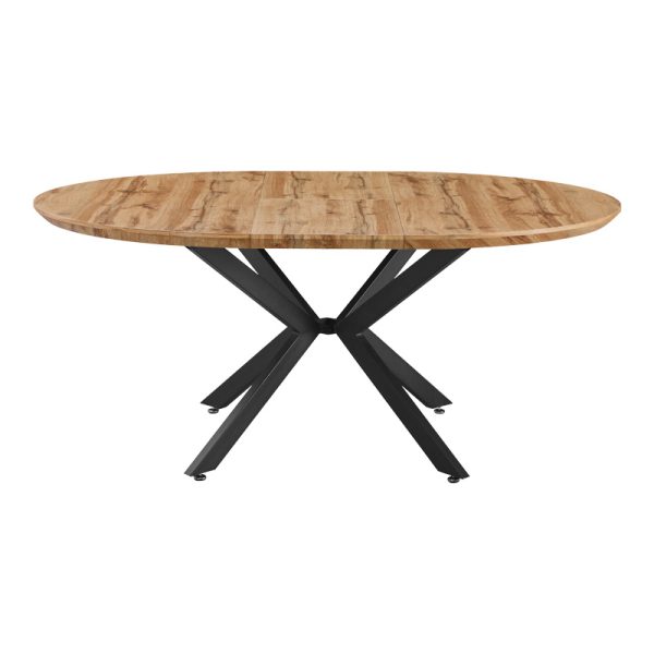 235 000041 2 Edina pakoworld mdf extendable table in sonoma color with black metal legs 130-170x130x75cmIndoor furniture > Dining Tables