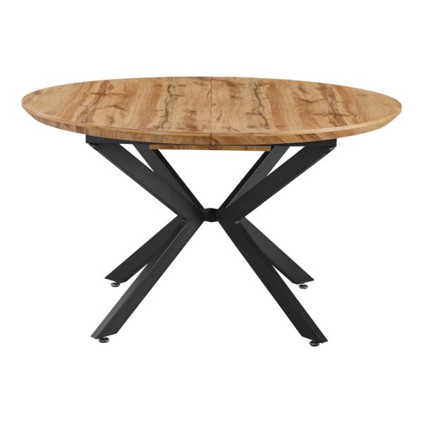 235 000041 3 Edina pakoworld mdf extendable table in sonoma color with black metal legs 130-170x130x75cmIndoor furniture > Dining Tables