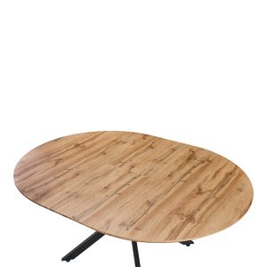 235 000041 4 Edina pakoworld mdf extendable table in sonoma color with black metal legs 130-170x130x75cmIndoor furniture > Dining Tables