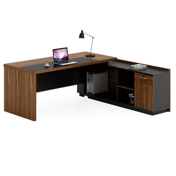 246 000004 2 Professional right corner ofiice desk Oscar pakoworld walnut-anthracite 220x180x76cmOffice furniture > Professional desk