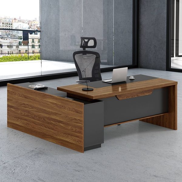 246 000004 3 Professional right corner ofiice desk Oscar pakoworld walnut-anthracite 220x180x76cmOffice furniture > Professional desk