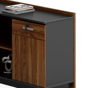 246 000004 4 Professional right corner ofiice desk Oscar pakoworld walnut-anthracite 220x180x76cmOffice furniture > Professional desk