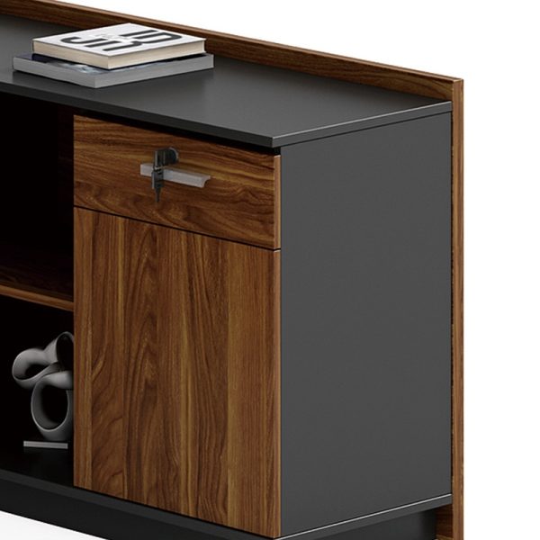 246 000004 4 Professional right corner ofiice desk Oscar pakoworld walnut-anthracite 220x180x76cmOffice furniture > Professional desk