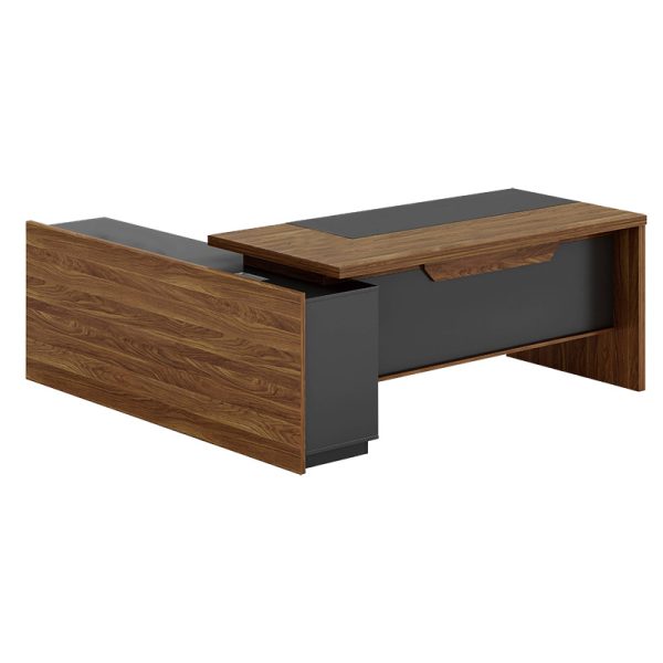 246 000004 Professional right corner ofiice desk Oscar pakoworld walnut-anthracite 220x180x76cmOffice furniture > Professional desk