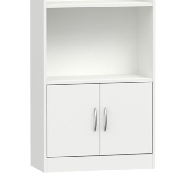 248 000016 3 Bookcase Negan pakoworld white melamine 60x29x166cmIndoor furniture > Bookshelves