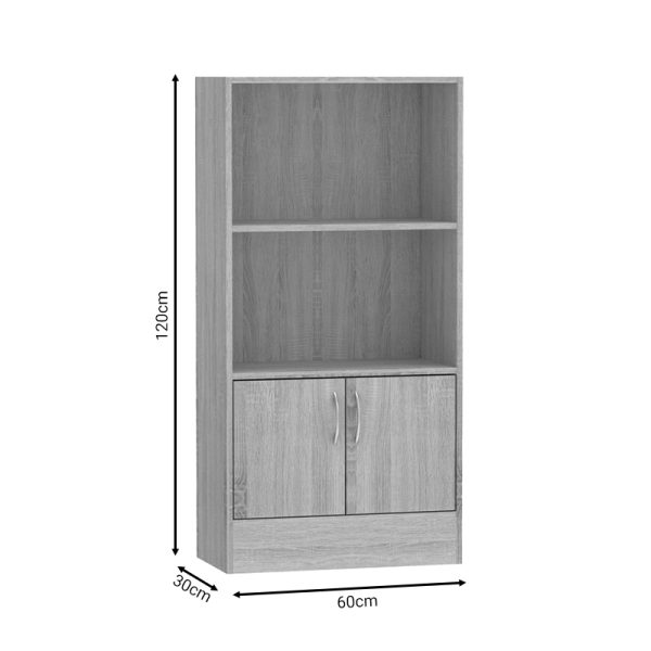 248 000017 4 Bookcase Negan pakoworld sonoma melamine 60x30x120cmIndoor furniture > Bookshelves