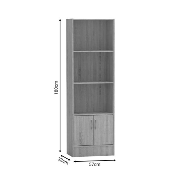 248 000018 4 Bookcase Negan pakoworld sonoma melamine 57x33x180cmIndoor furniture > Bookshelves