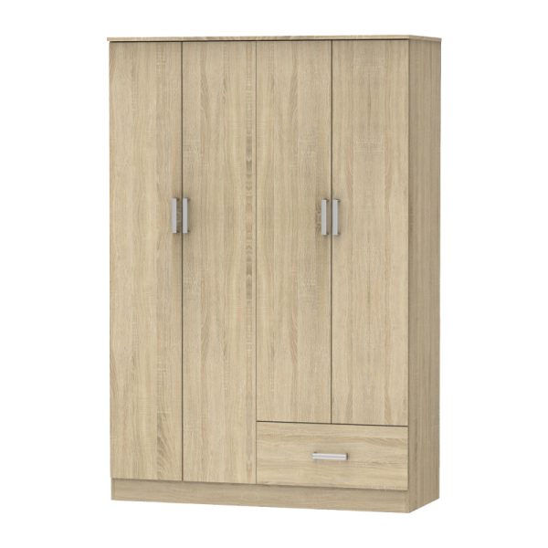 248 000022 Four-leaf wardrobe Karter pakoworld sonoma melamine 121x48x180cmIndoor furniture > Wardrobes