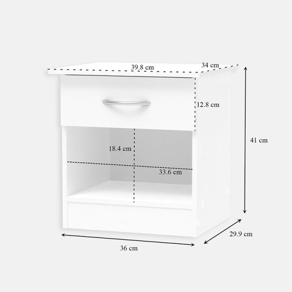 248 000028 3 Kona pakoworld bedside table in white shade 40x34x42cmIndoor furniture > Bedside tables