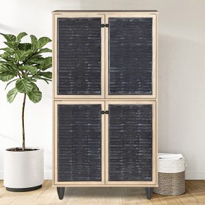 249 000017 2 Shoe cabinet Ronan pakoworld natural 70.5x35x122cmIndoor furniture > Shoe storage cabinet & cupboards