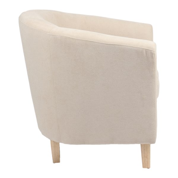 255 000054 2 Armchair Tronmo pakoworld cream fabric and natural rubberwood leg 75x69x75cmIndoor furniture > Living room armchairs