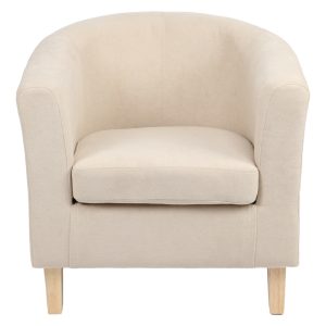 255 000054 3 Armchair Tronmo pakoworld cream fabric and natural rubberwood leg 75x69x75cmIndoor furniture > Living room armchairs