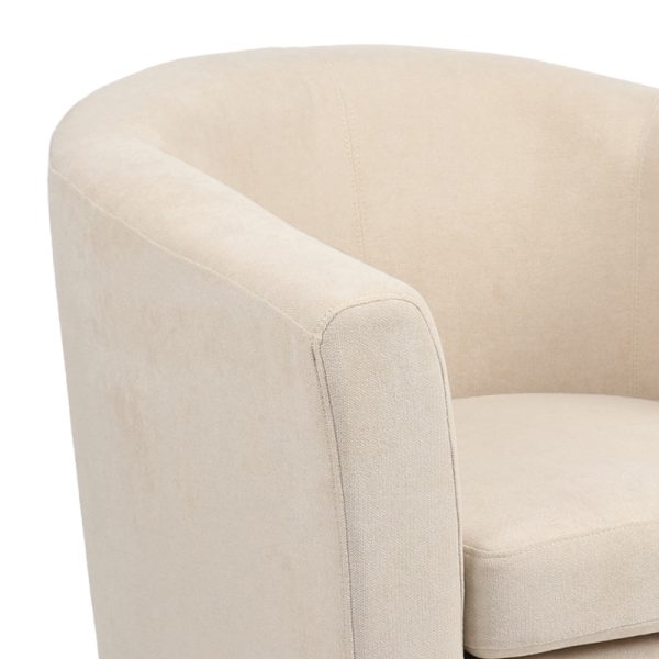 255 000054 4 Armchair Tronmo pakoworld cream fabric and natural rubberwood leg 75x69x75cmIndoor furniture > Living room armchairs