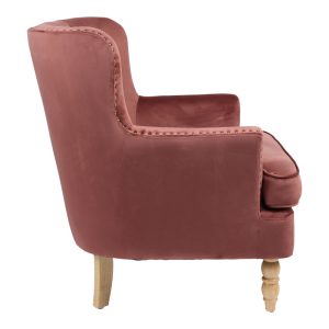 255 000063 2 Armchair Keisi pakoworld rotten apple velvet-rubberwood leg in natural color81.5x84x92.5cmIndoor furniture > Living room armchairs