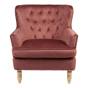 255 000063 3 Armchair Keisi pakoworld rotten apple velvet-rubberwood leg in natural color81.5x84x92.5cmIndoor furniture > Living room armchairs
