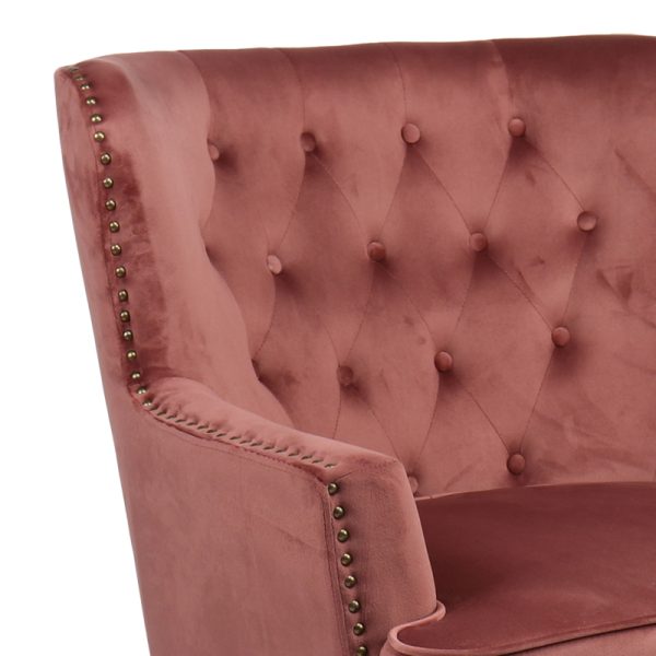 255 000063 4 Armchair Keisi pakoworld rotten apple velvet-rubberwood leg in natural color81.5x84x92.5cmIndoor furniture > Living room armchairs