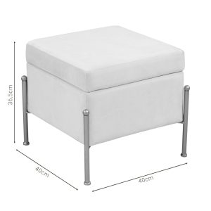 257 000017 4 Stool-trunk Panton pakoworld velvet cream-golden 40x40x36,5cmIndoor furniture > Stools