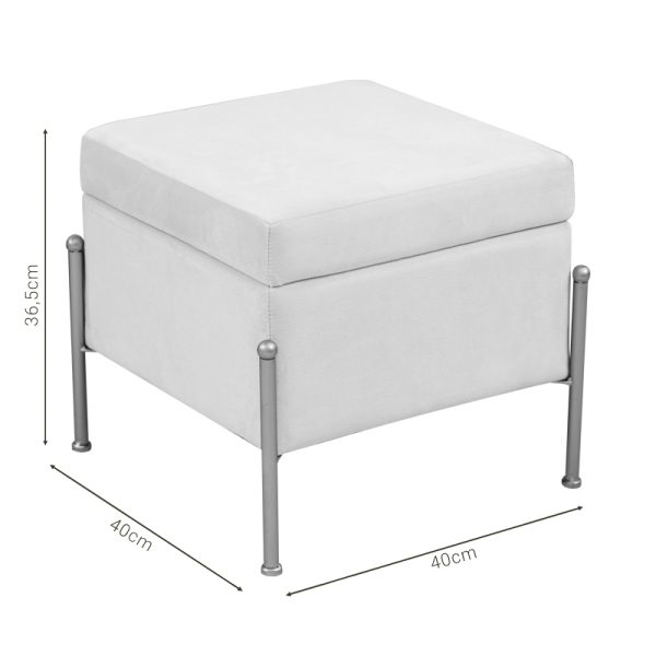 257 000017 4 Stool-trunk Panton pakoworld velvet cream-golden 40x40x36,5cmIndoor furniture > Stools