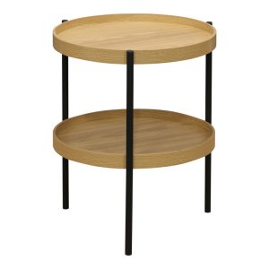 260 000021 Side table Portogie pakoworld mdf natural- metal black D40x50cmIndoor furniture > Tables auxiliary